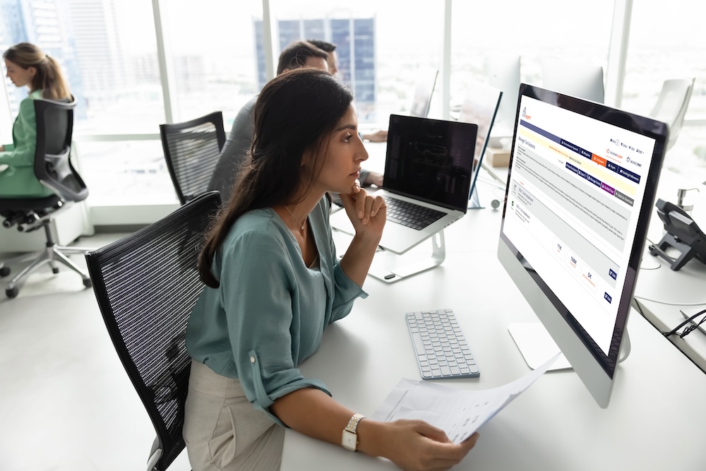 woman on computer